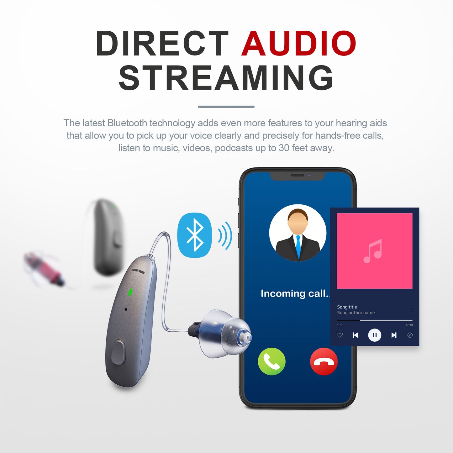 AUDIALnet EPIK AI Powered, Sleek Rechargeable BTE hearing aid. App Control for Volume, Selectable Environment Modes, Advanced Tuning and AI adaptive hearing calibrator. Bluetooth enabled. Powerbank & Anti-Bacterial case [PRODUCT DETAILS] ULTRA Tier $21.95