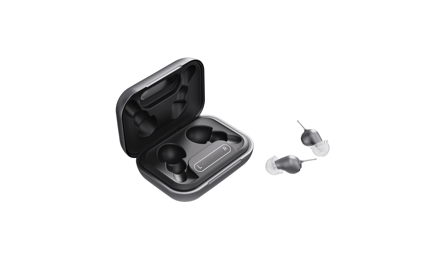 AUDIALnet MICRONIK Smallest AI Powered In-Ear Hearing Aid. Rechargeable with App control for volume, selectable environment modes, advanced tuning and AI adaptive hearing calibrator. Bluetooth phone & audio streaming. Powerbank case [SEE DETAILS]