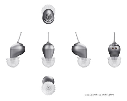 AUDIALnet MICRONIK Smallest AI Powered In-Ear Hearing Aid. Rechargeable with App control for volume, selectable environment modes, advanced tuning and AI adaptive hearing calibrator. Bluetooth phone & audio streaming. Powerbank case [SEE DETAILS]