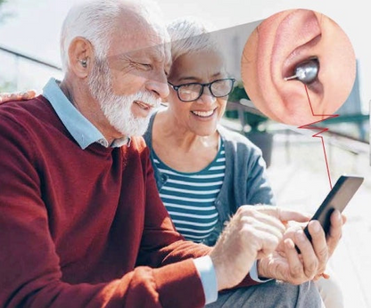 AUDIALnet MICRONIK Smallest AI Powered In-Ear Hearing Aid. Rechargeable with App control for volume, selectable environment modes, advanced tuning and AI adaptive hearing calibrator. Bluetooth phone & audio streaming. Powerbank case [SEE DETAILS]