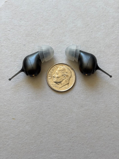 AUDIALnet MICRONIK Smallest AI Powered In-Ear Hearing Aid. Rechargeable with App control for volume, selectable environment modes, advanced tuning and AI adaptive hearing calibrator. Bluetooth phone & audio streaming. Powerbank case [SEE DETAILS]